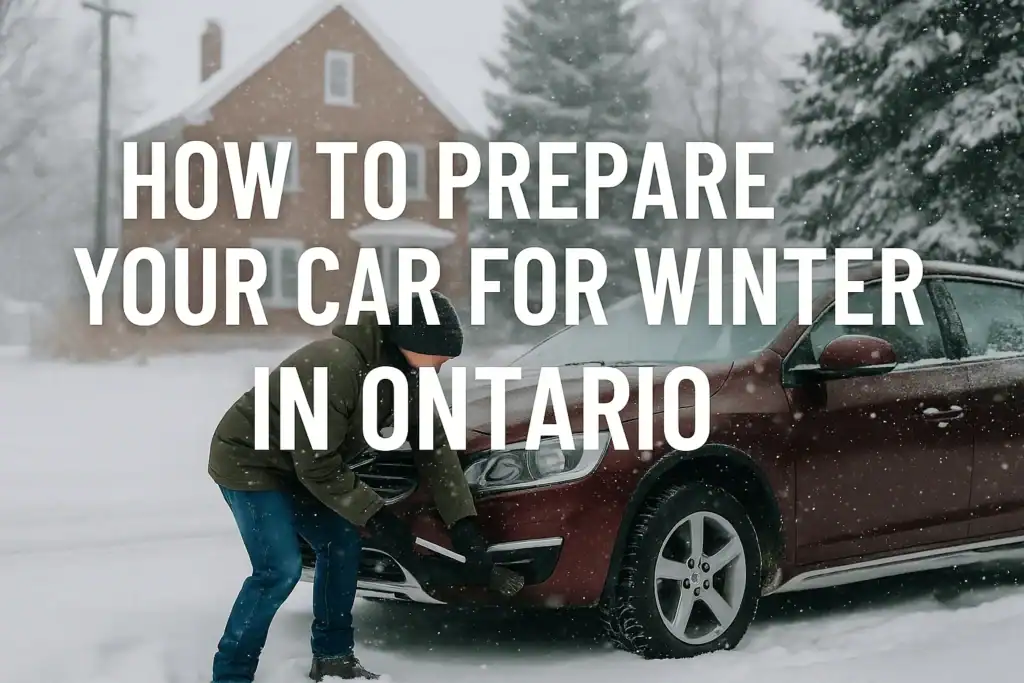 a man scraping snow on his car